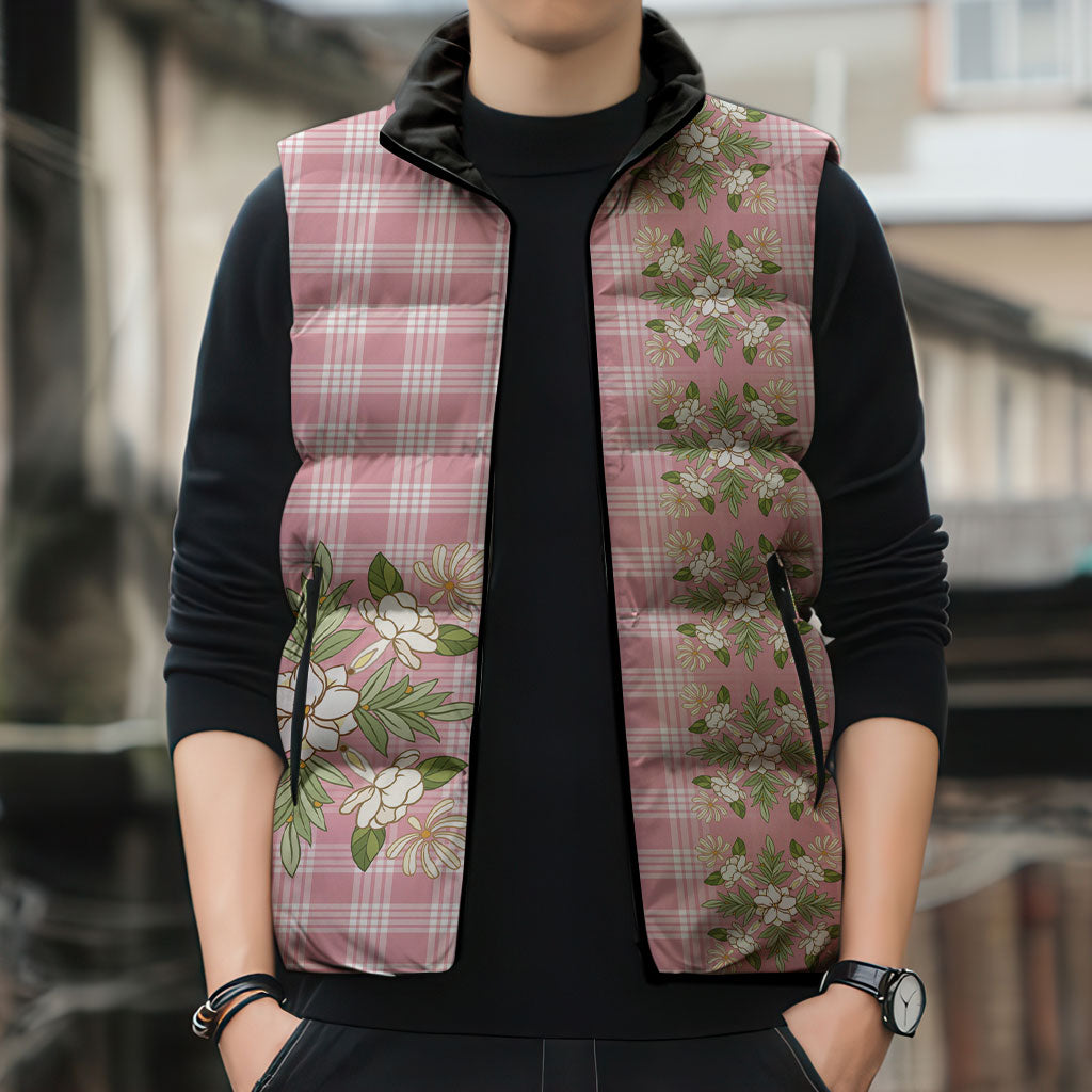 Akala Hamele Hawai'i Palaka Squares Maile Leaf Sleeveless Puffer Jacket Flowers Hawaiian Quilt Patterns