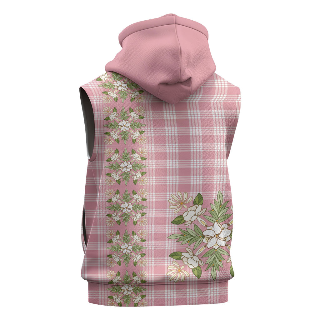 Akala Hamele Hawai'i Palaka Squares Maile Leaf Sleeveless Zip Hoodie Flowers Hawaiian Quilt Patterns