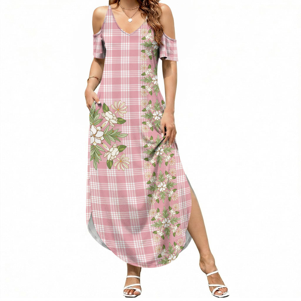 Akala Hamele Hawai'i Palaka Squares Maile Leaf Summer Maxi Dress Flowers Hawaiian Quilt Patterns