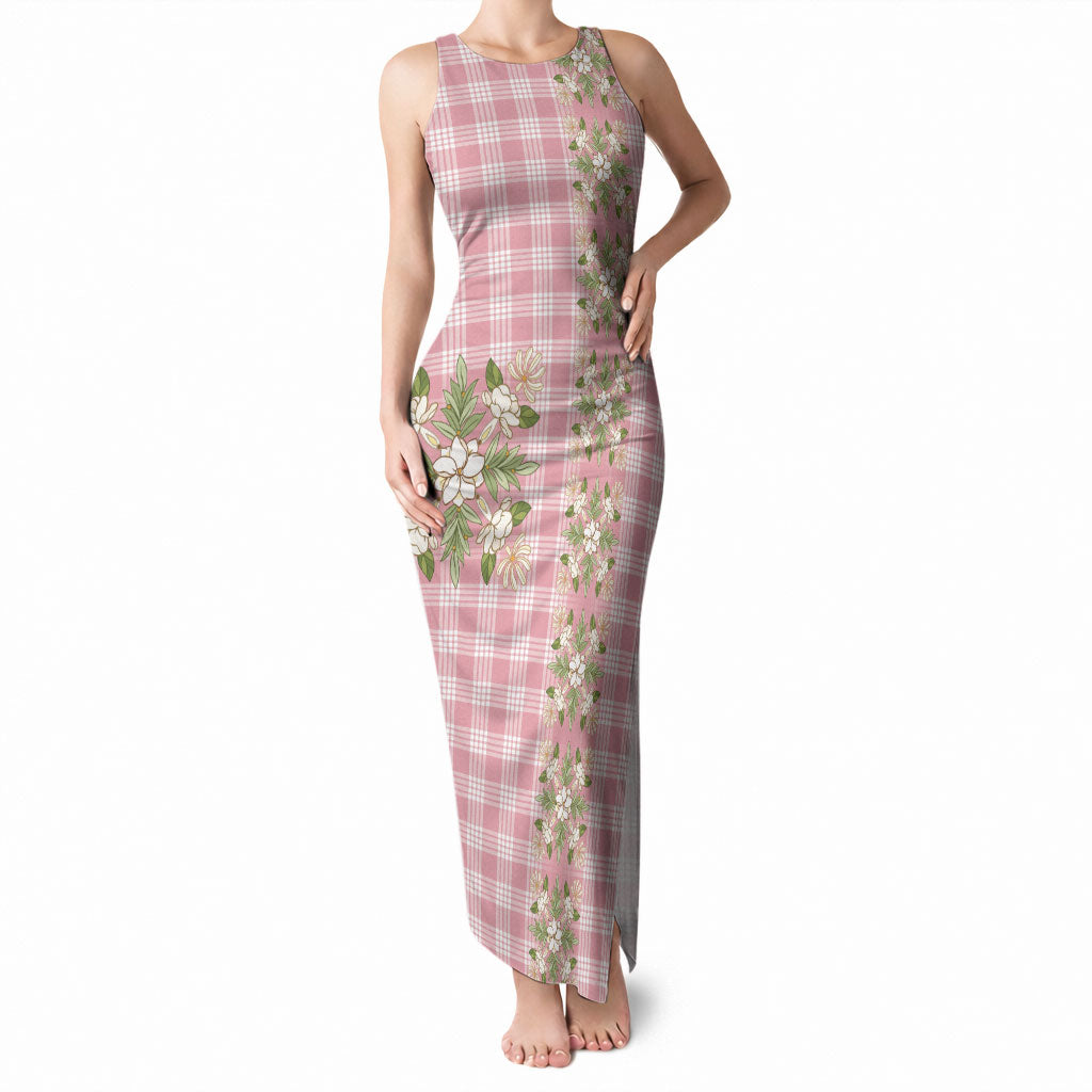 Akala Hamele Hawai'i Palaka Squares Maile Leaf Tank Maxi Dress Flowers Hawaiian Quilt Patterns