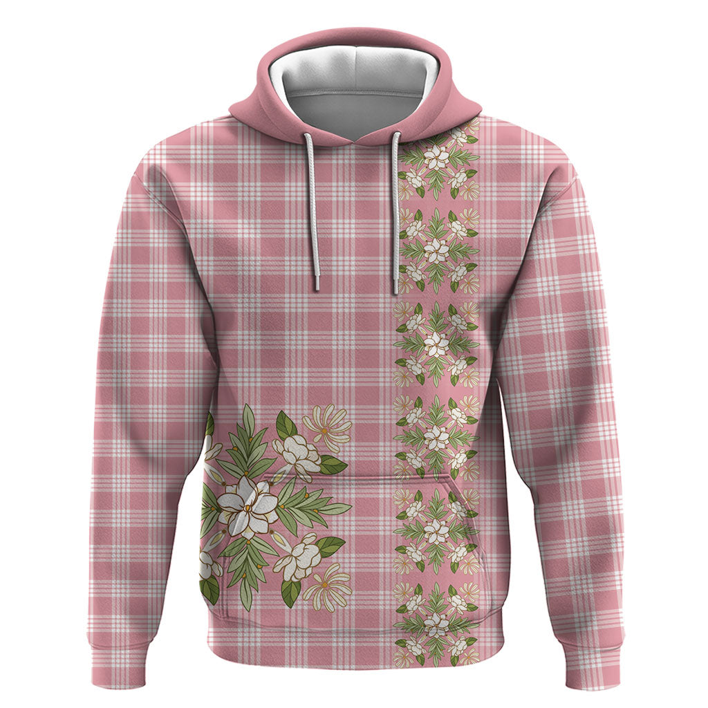 Akala Hamele Hawai'i Palaka Squares Maile Leaf Zip Hoodie Flowers Hawaiian Quilt Patterns