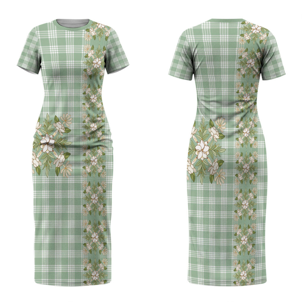Liko Kukui Hawai'i Palaka Squares Maile Leaf Couples Matching Short Sleeve Bodycon Dress and Hawaiian Shirt Flowers Hawaiian Quilt Patterns