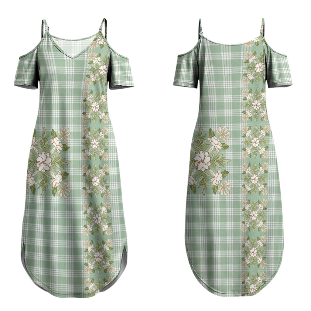 Liko Kukui Hawai'i Palaka Squares Maile Leaf Couples Matching Summer Maxi Dress and Long Sleeve Button Shirt Flowers Hawaiian Quilt Patterns