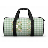 Liko Kukui Hawai'i Palaka Squares Maile Leaf Duffle Bag Flowers Hawaiian Quilt Patterns LT9 One size Sage Green - Polynesian Pride