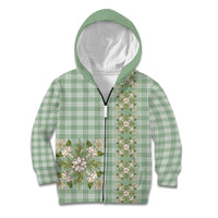 Liko Kukui Hawai'i Palaka Squares Maile Leaf Kid Hoodie Flowers Hawaiian Quilt Patterns