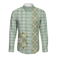 Liko Kukui Hawai'i Palaka Squares Maile Leaf Long Sleeve Button Shirt Flowers Hawaiian Quilt Patterns