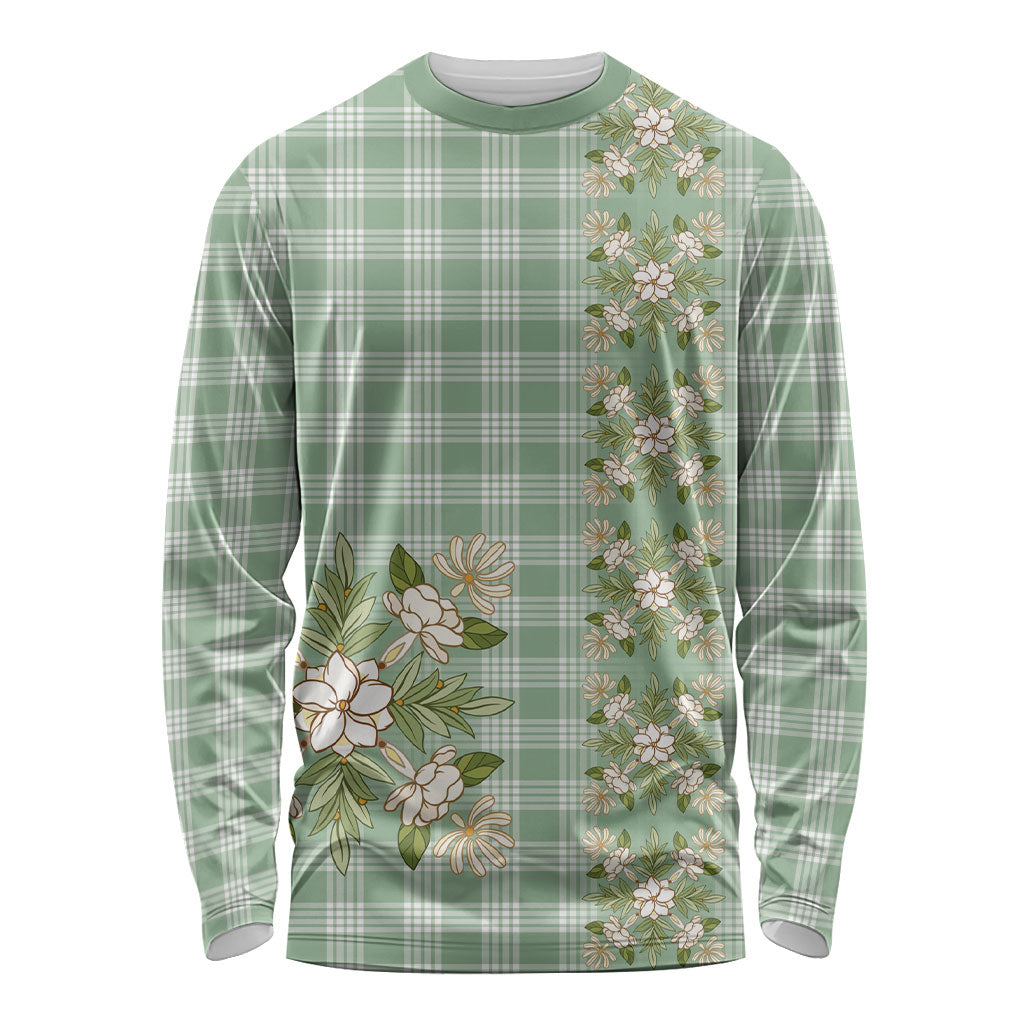 Liko Kukui Hawai'i Palaka Squares Maile Leaf Long Sleeve Shirt Flowers Hawaiian Quilt Patterns
