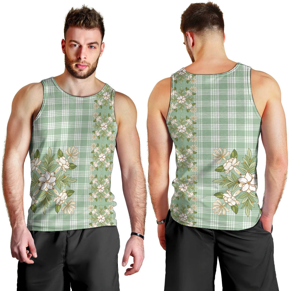 Liko Kukui Hawai'i Palaka Squares Maile Leaf Men Tank Top Flowers Hawaiian Quilt Patterns