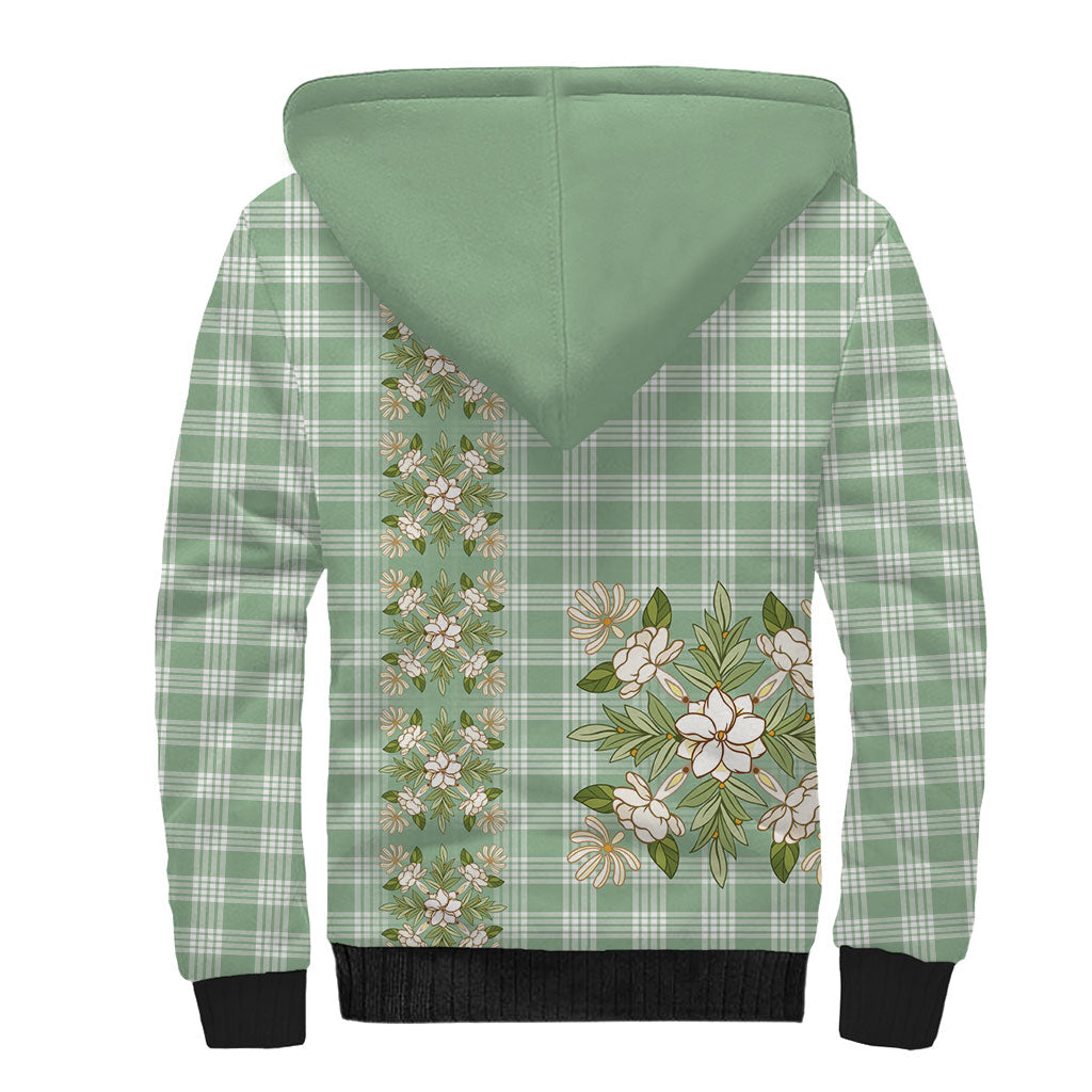 Liko Kukui Hawai'i Palaka Squares Maile Leaf Sherpa Hoodie Flowers Hawaiian Quilt Patterns