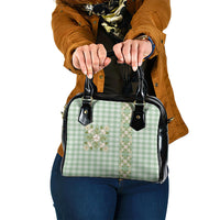 Liko Kukui Hawai'i Palaka Squares Maile Leaf Shoulder Handbag Flowers Hawaiian Quilt Patterns