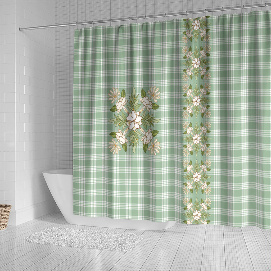 Liko Kukui Hawai'i Palaka Squares Maile Leaf Shower Curtain Flowers Hawaiian Quilt Patterns