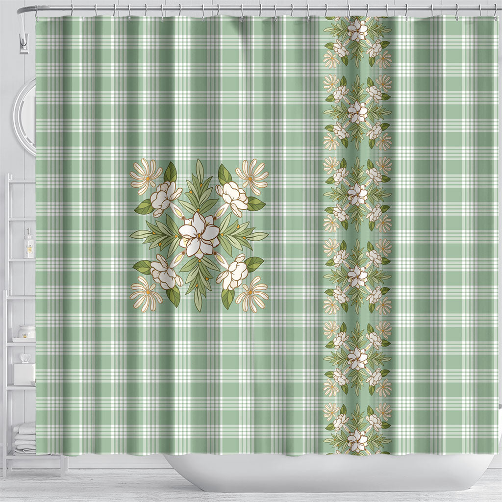 Liko Kukui Hawai'i Palaka Squares Maile Leaf Shower Curtain Flowers Hawaiian Quilt Patterns
