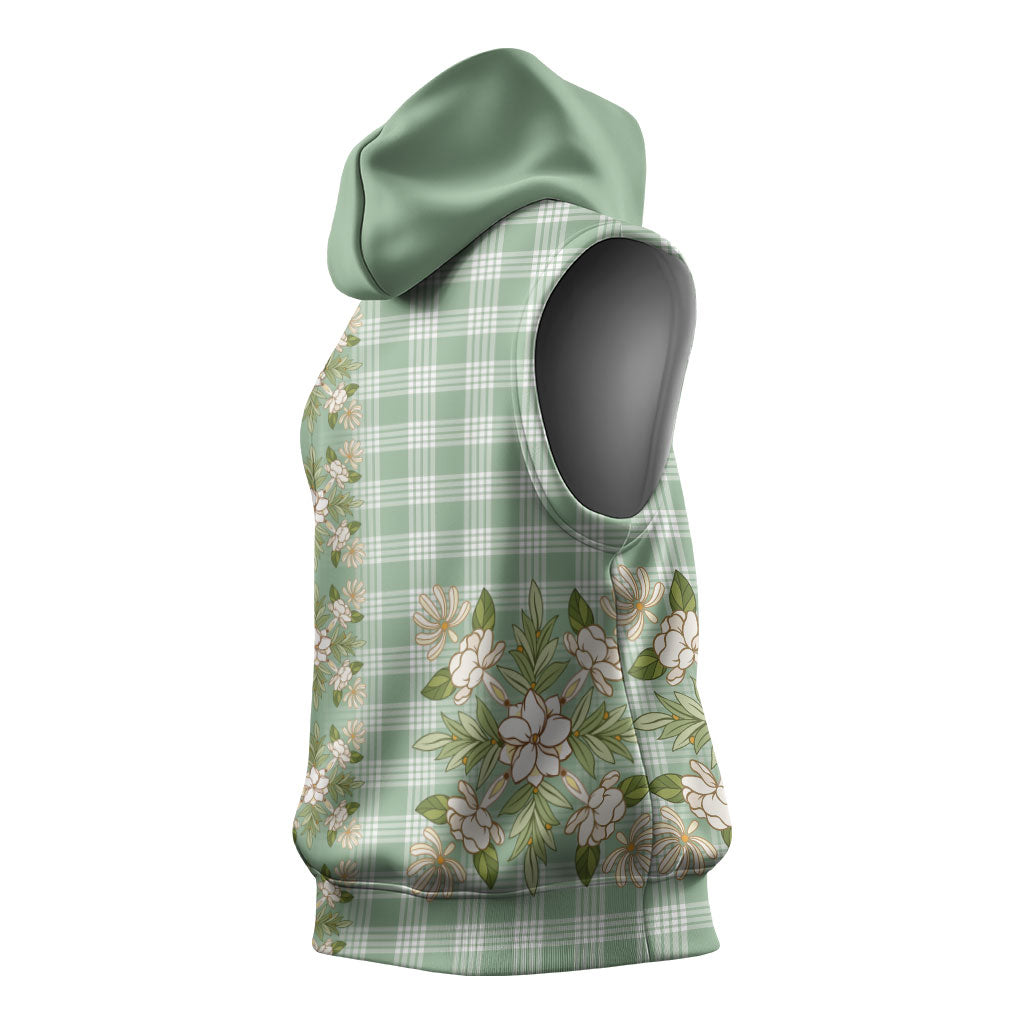 Liko Kukui Hawai'i Palaka Squares Maile Leaf Sleeveless Hoodie Flowers Hawaiian Quilt Patterns