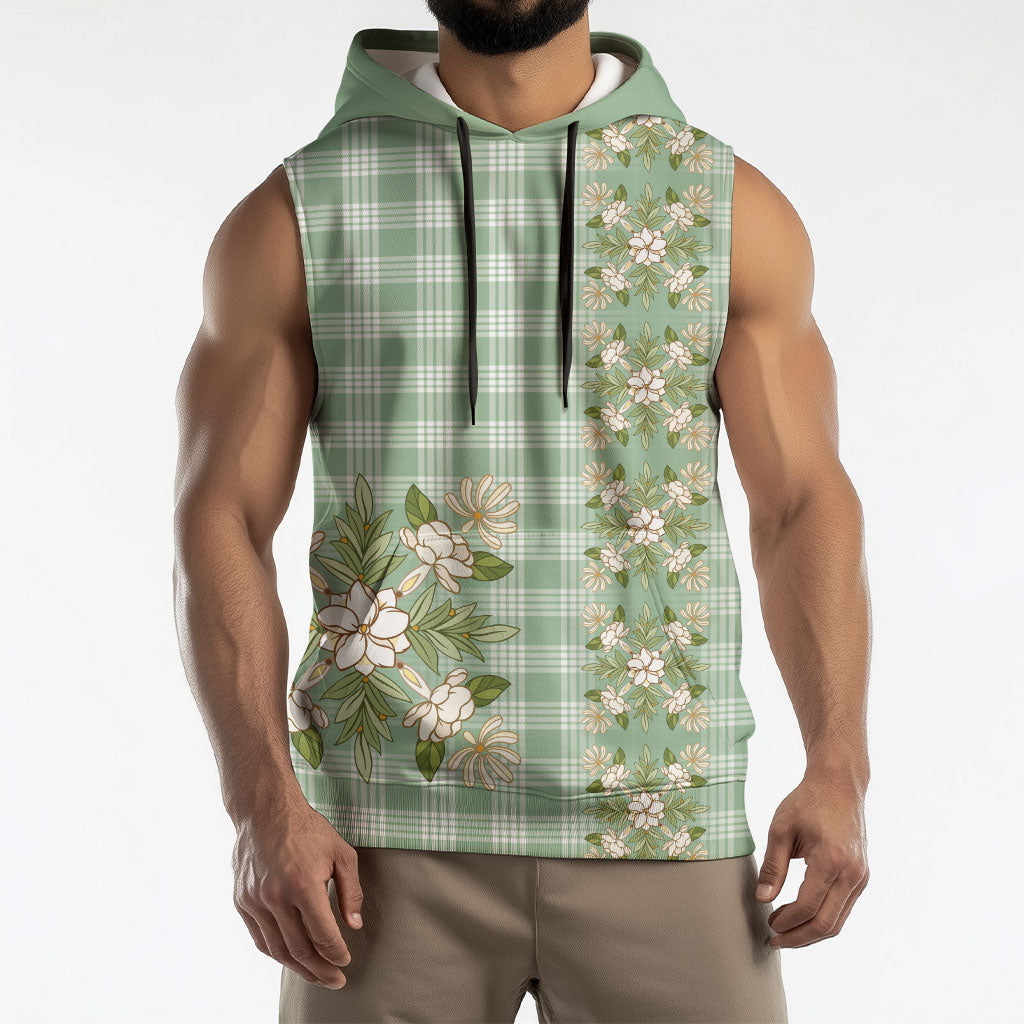 Liko Kukui Hawai'i Palaka Squares Maile Leaf Sleeveless Hoodie Flowers Hawaiian Quilt Patterns