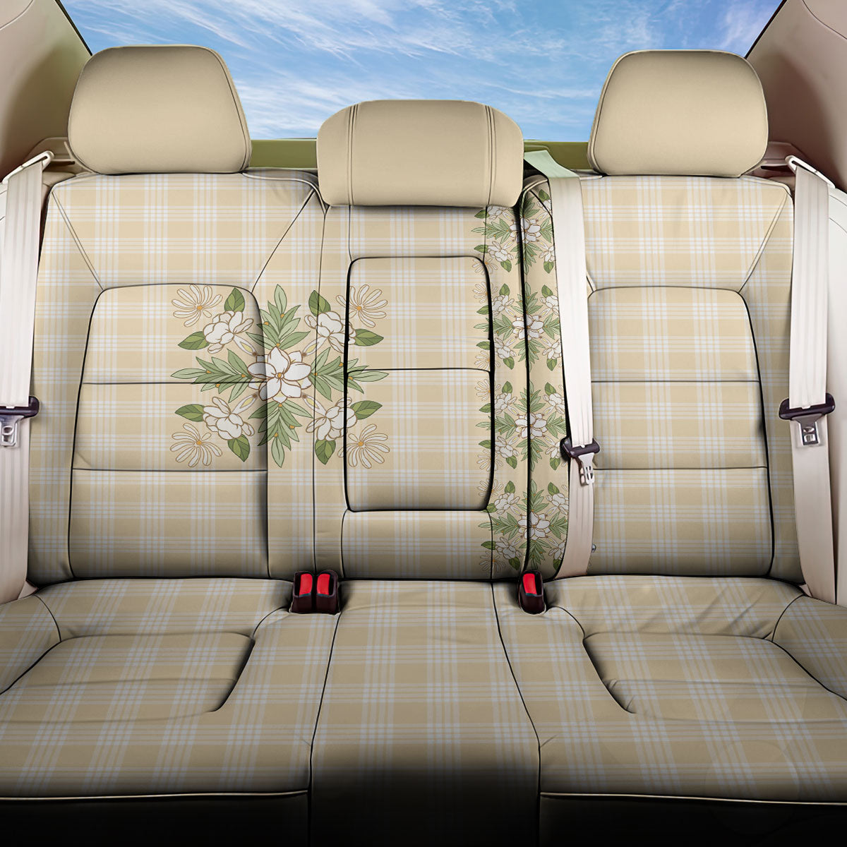 Melemele Ahiahia Hawai'i Palaka Squares Maile Leaf Back Car Seat Cover Flowers Hawaiian Quilt Patterns