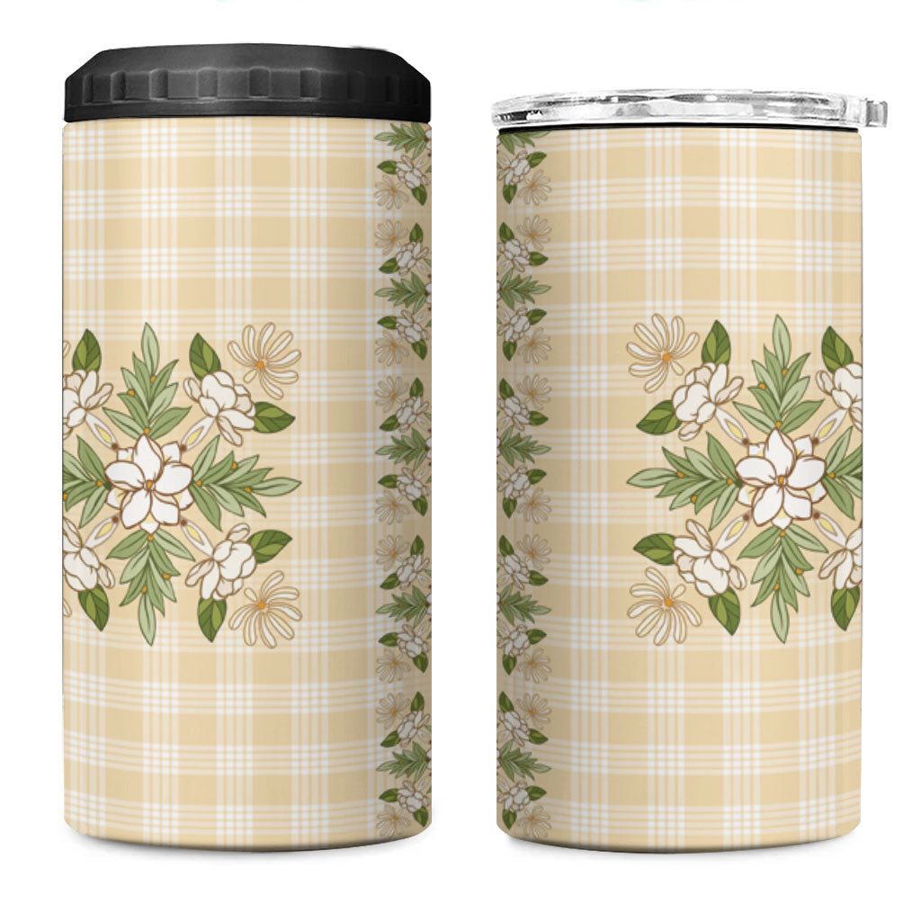 Melemele Ahiahia Hawai'i Palaka Squares Maile Leaf 4 in 1 Can Cooler Tumbler Flowers Hawaiian Quilt Patterns