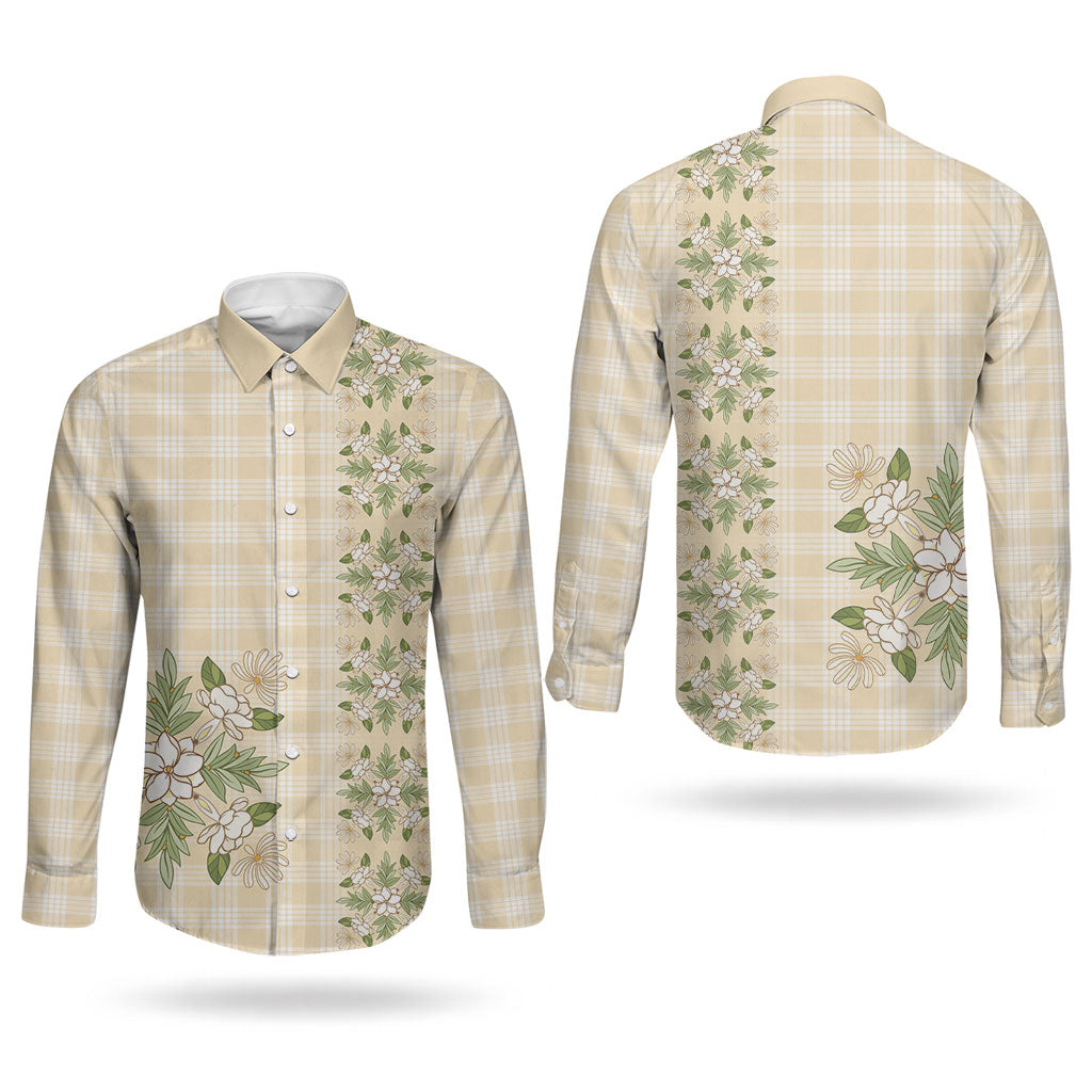 Melemele Ahiahia Hawai'i Palaka Squares Maile Leaf Couples Matching Tank Maxi Dress and Long Sleeve Button Shirt Flowers Hawaiian Quilt Patterns