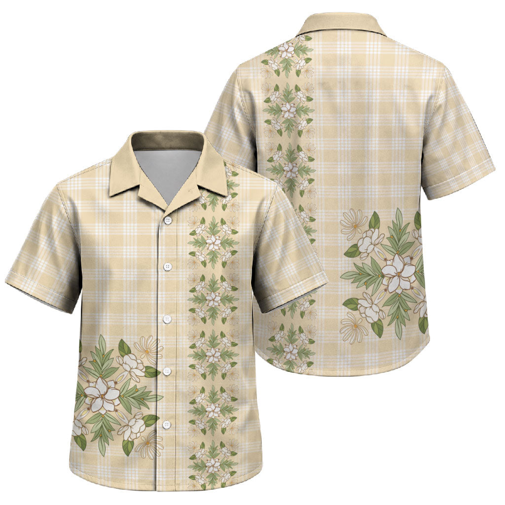 Melemele Ahiahia Hawai'i Palaka Squares Maile Leaf Family Matching Off Shoulder Maxi Dress and Hawaiian Shirt Flowers Hawaiian Quilt Patterns
