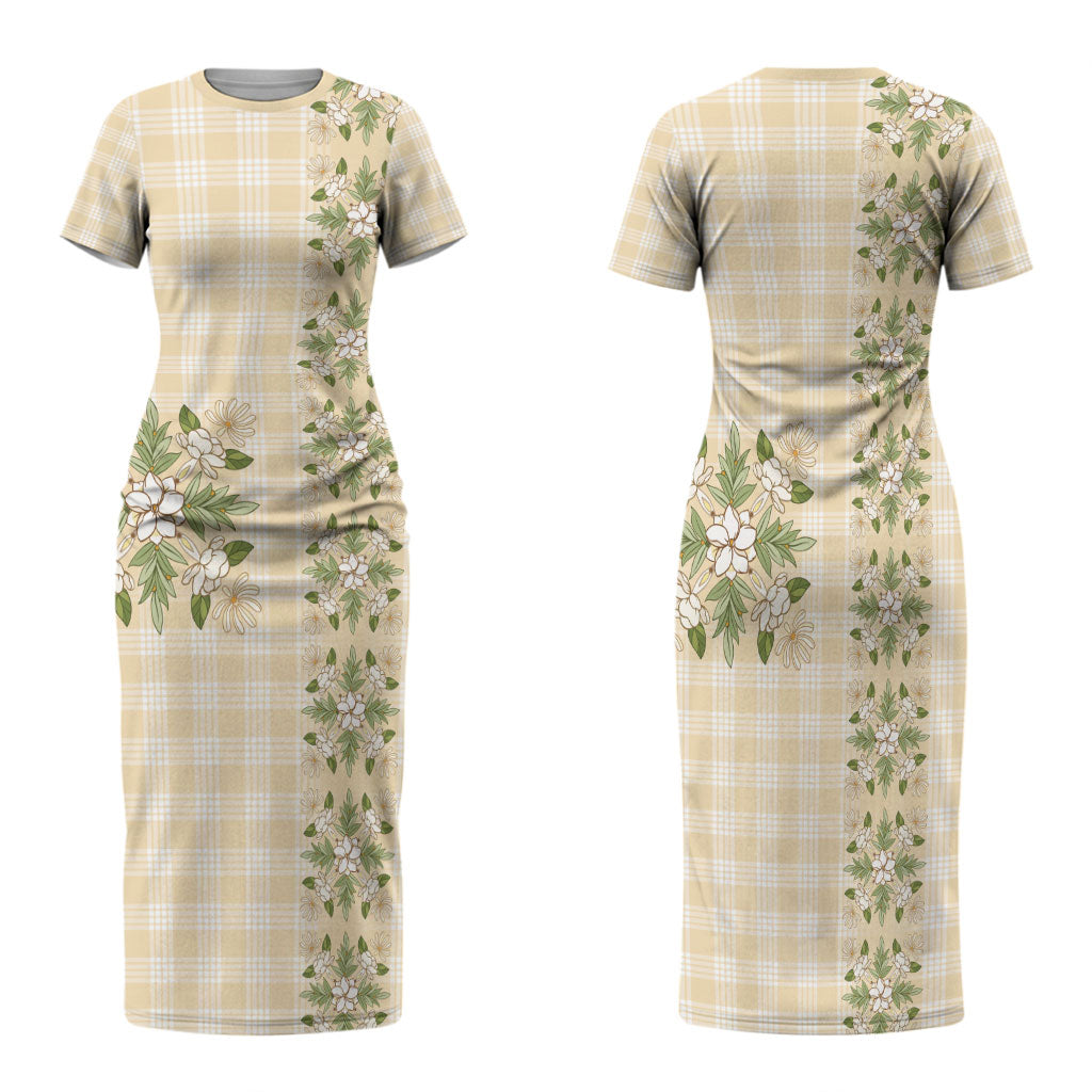 Melemele Ahiahia Hawai'i Palaka Squares Maile Leaf Family Matching Short Sleeve Bodycon Dress and Hawaiian Shirt Flowers Hawaiian Quilt Patterns