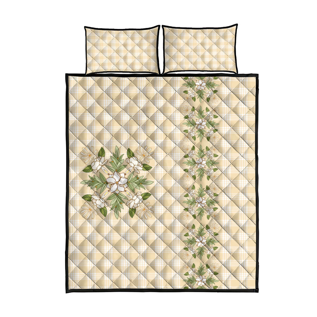 Melemele Ahiahia Hawai'i Palaka Squares Maile Leaf Quilt Bed Set Flowers Hawaiian Quilt Patterns