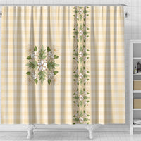 Melemele Ahiahia Hawai'i Palaka Squares Maile Leaf Shower Curtain Flowers Hawaiian Quilt Patterns