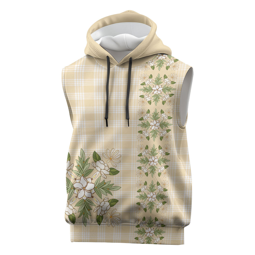 Melemele Ahiahia Hawai'i Palaka Squares Maile Leaf Sleeveless Hoodie Flowers Hawaiian Quilt Patterns