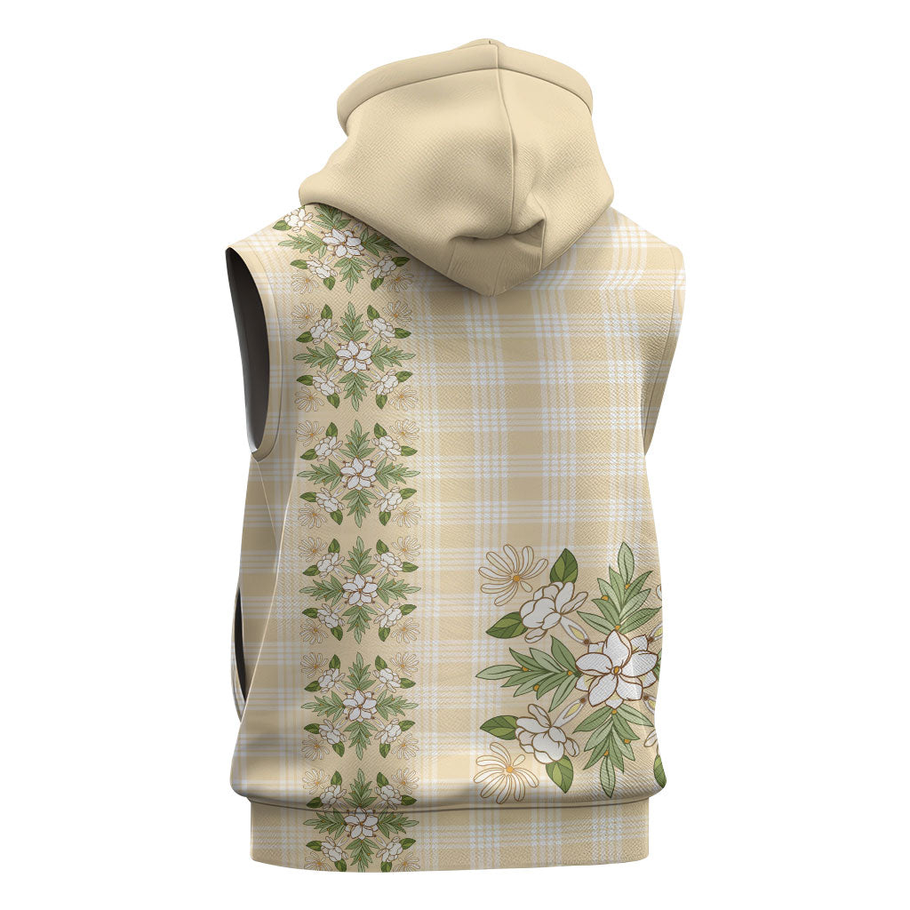 Melemele Ahiahia Hawai'i Palaka Squares Maile Leaf Sleeveless Hoodie Flowers Hawaiian Quilt Patterns