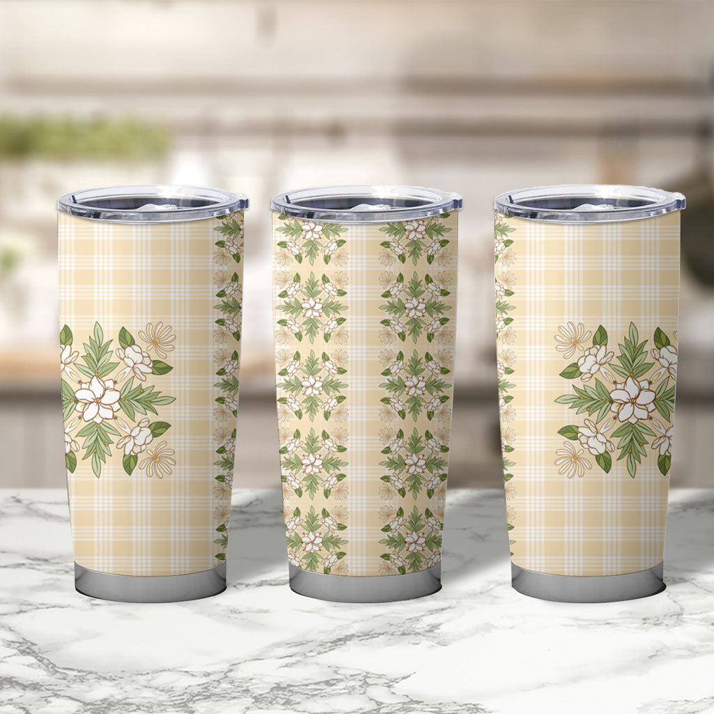 Melemele Ahiahia Hawai'i Palaka Squares Maile Leaf Tumbler Cup Flowers Hawaiian Quilt Patterns