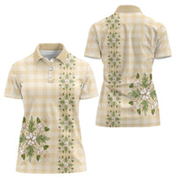 Melemele Ahiahia Hawai'i Palaka Squares Maile Leaf Women Polo Shirt Flowers Hawaiian Quilt Patterns