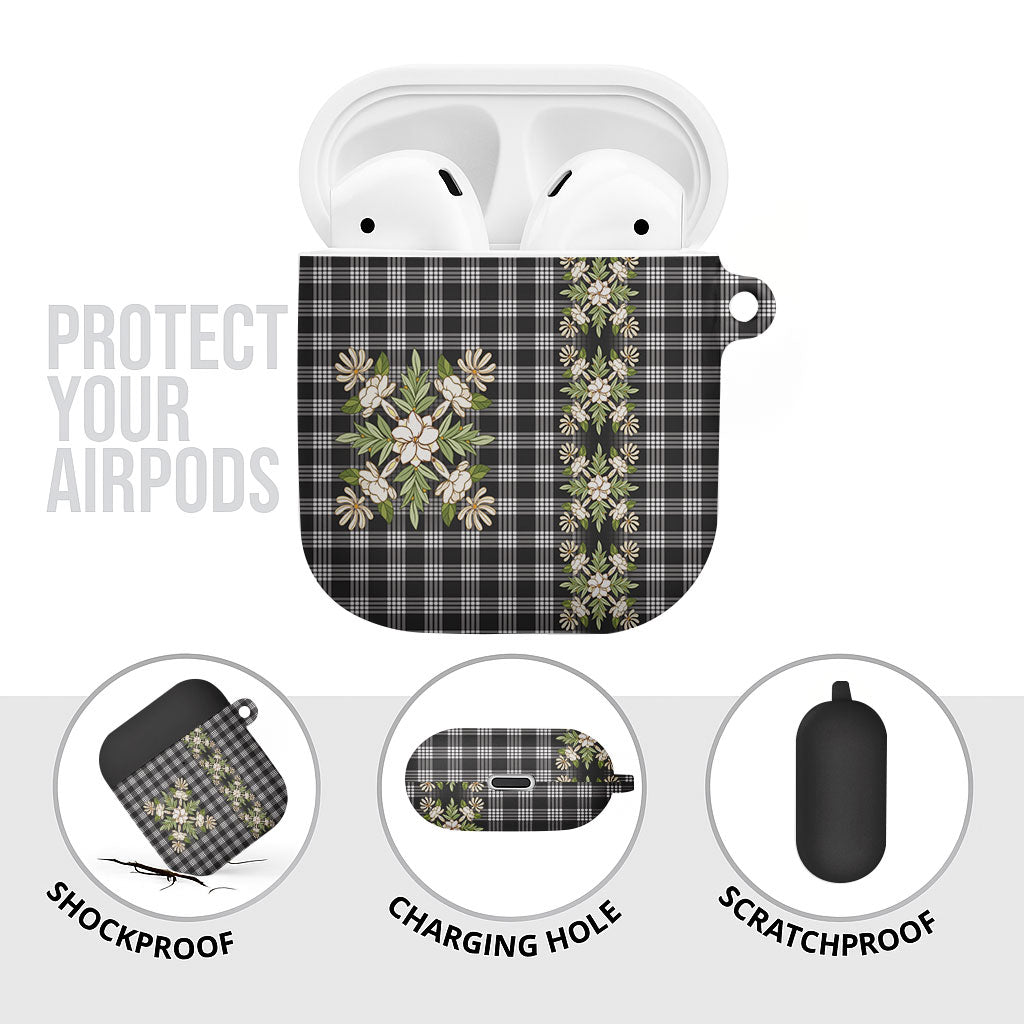 Pauli Hawai'i Palaka Squares Maile Leaf AirPods Case Flowers Hawaiian Quilt Patterns