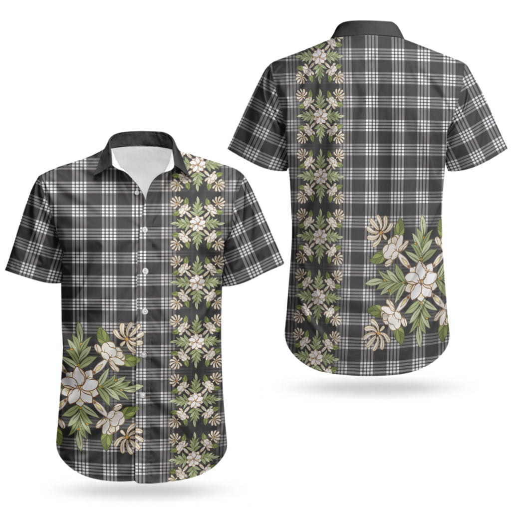 Pauli Hawai'i Palaka Squares Maile Leaf Couples Matching Off Shoulder Maxi Dress and Hawaiian Shirt Flowers Hawaiian Quilt Patterns