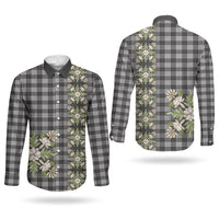 Pauli Hawai'i Palaka Squares Maile Leaf Couples Matching Off Shoulder Maxi Dress and Long Sleeve Button Shirt Flowers Hawaiian Quilt Patterns