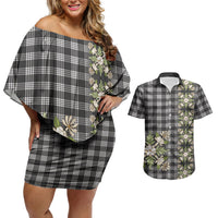 Pauli Hawai'i Palaka Squares Maile Leaf Couples Matching Off Shoulder Short Dress and Hawaiian Shirt Flowers Hawaiian Quilt Patterns