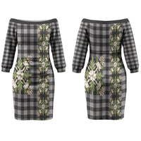 Pauli Hawai'i Palaka Squares Maile Leaf Couples Matching Off The Shoulder Long Sleeve Dress and Hawaiian Shirt Flowers Hawaiian Quilt Patterns