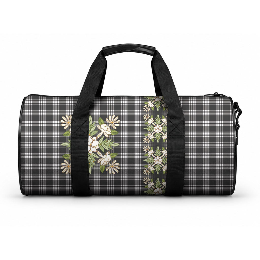 Pauli Hawai'i Palaka Squares Maile Leaf Duffle Bag Flowers Hawaiian Quilt Patterns LT9 One size Soft Black - Polynesian Pride