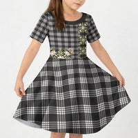 Pauli Hawai'i Palaka Squares Maile Leaf Kid Short Sleeve Dress Flowers Hawaiian Quilt Patterns