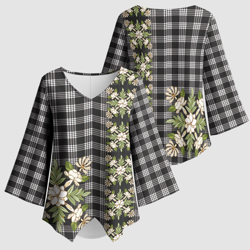 Pauli Hawai'i Palaka Squares Maile Leaf Kimono Sleeve Blouse Flowers Hawaiian Quilt Patterns