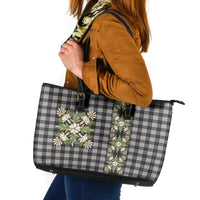 Pauli Hawai'i Palaka Squares Maile Leaf Leather Tote Bag Flowers Hawaiian Quilt Patterns