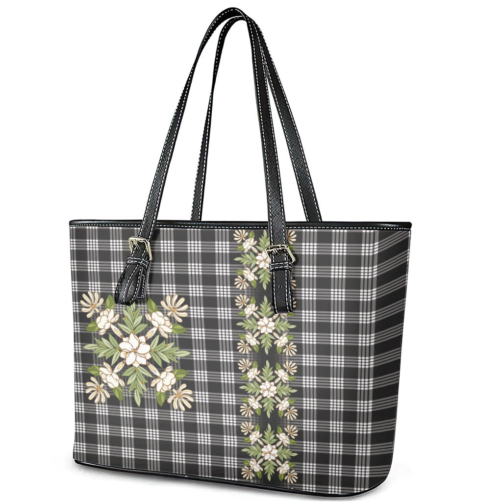 Pauli Hawai'i Palaka Squares Maile Leaf Leather Tote Bag Flowers Hawaiian Quilt Patterns