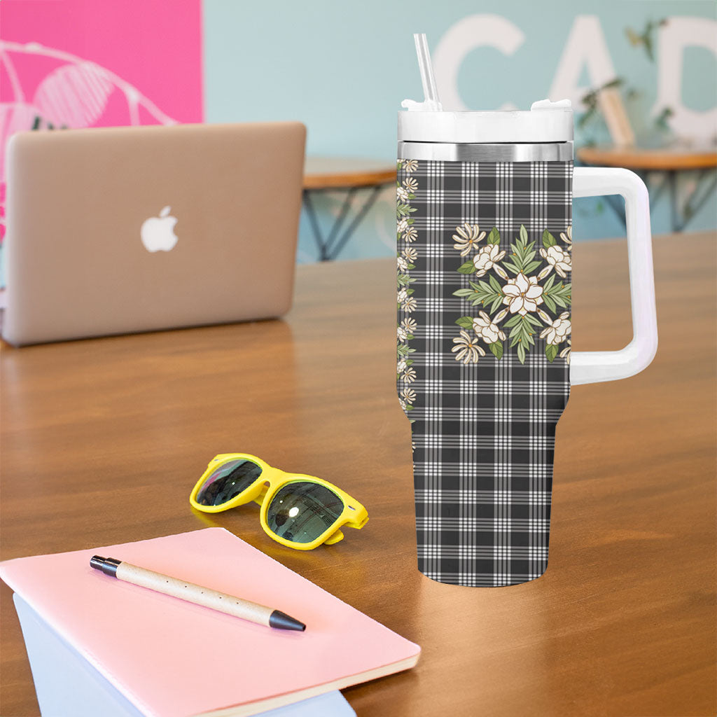 Pauli Hawai'i Palaka Squares Maile Leaf Tumbler With Handle Flowers Hawaiian Quilt Patterns