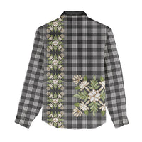 Pauli Hawai'i Palaka Squares Maile Leaf Women Casual Shirt Flowers Hawaiian Quilt Patterns