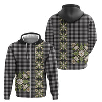 Pauli Hawai'i Palaka Squares Maile Leaf Zip Hoodie Flowers Hawaiian Quilt Patterns