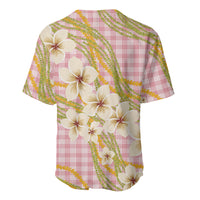 Akala Hamele Palaka Plumeria Baseball Jersey Puakenikeni and Maile Lei