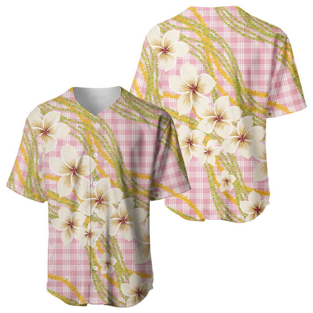 Akala Hamele Palaka Plumeria Baseball Jersey Puakenikeni and Maile Lei