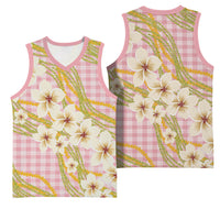 Akala Hamele Palaka Plumeria Basketball Jersey Puakenikeni and Maile Lei