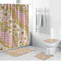Akala Hamele Palaka Plumeria Bathroom Set Puakenikeni and Maile Lei