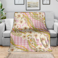 Akala Hamele Palaka Plumeria Blanket Puakenikeni and Maile Lei
