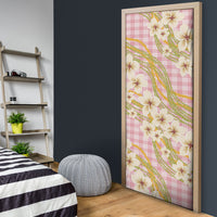 Akala Hamele Palaka Plumeria Door Cover Puakenikeni and Maile Lei