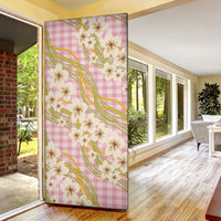 Akala Hamele Palaka Plumeria Door Cover Puakenikeni and Maile Lei