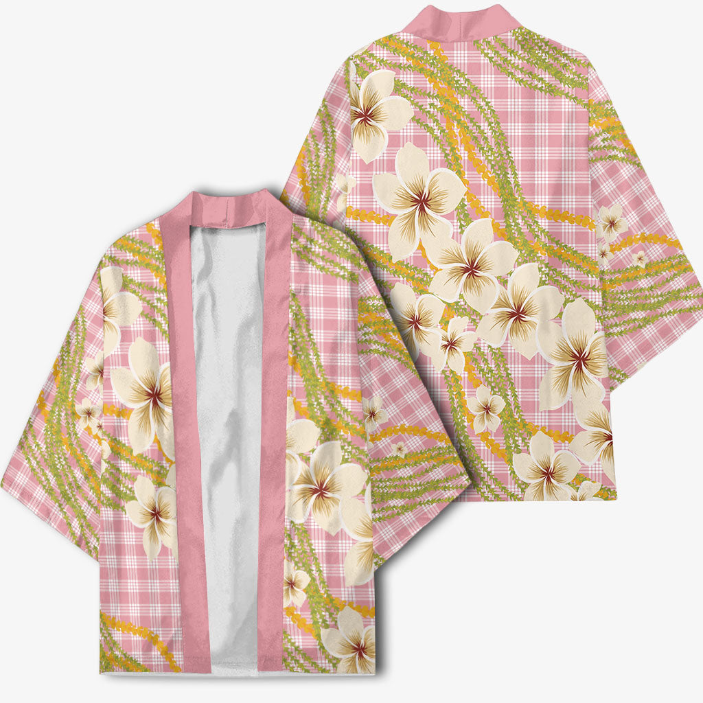 Akala Hamele Palaka Plumeria Kimono Puakenikeni and Maile Lei